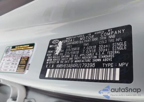 2024 Hyundai Kona Sel z USA, uszkodzony, nr VIN KM8HB3AB4RU179398